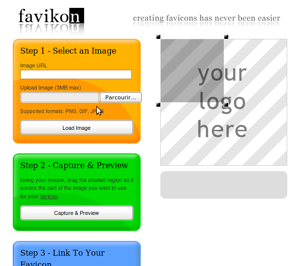 Capture d'écran de favikon.com