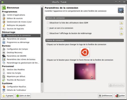 Ubuntu tweak à la rescousse !
